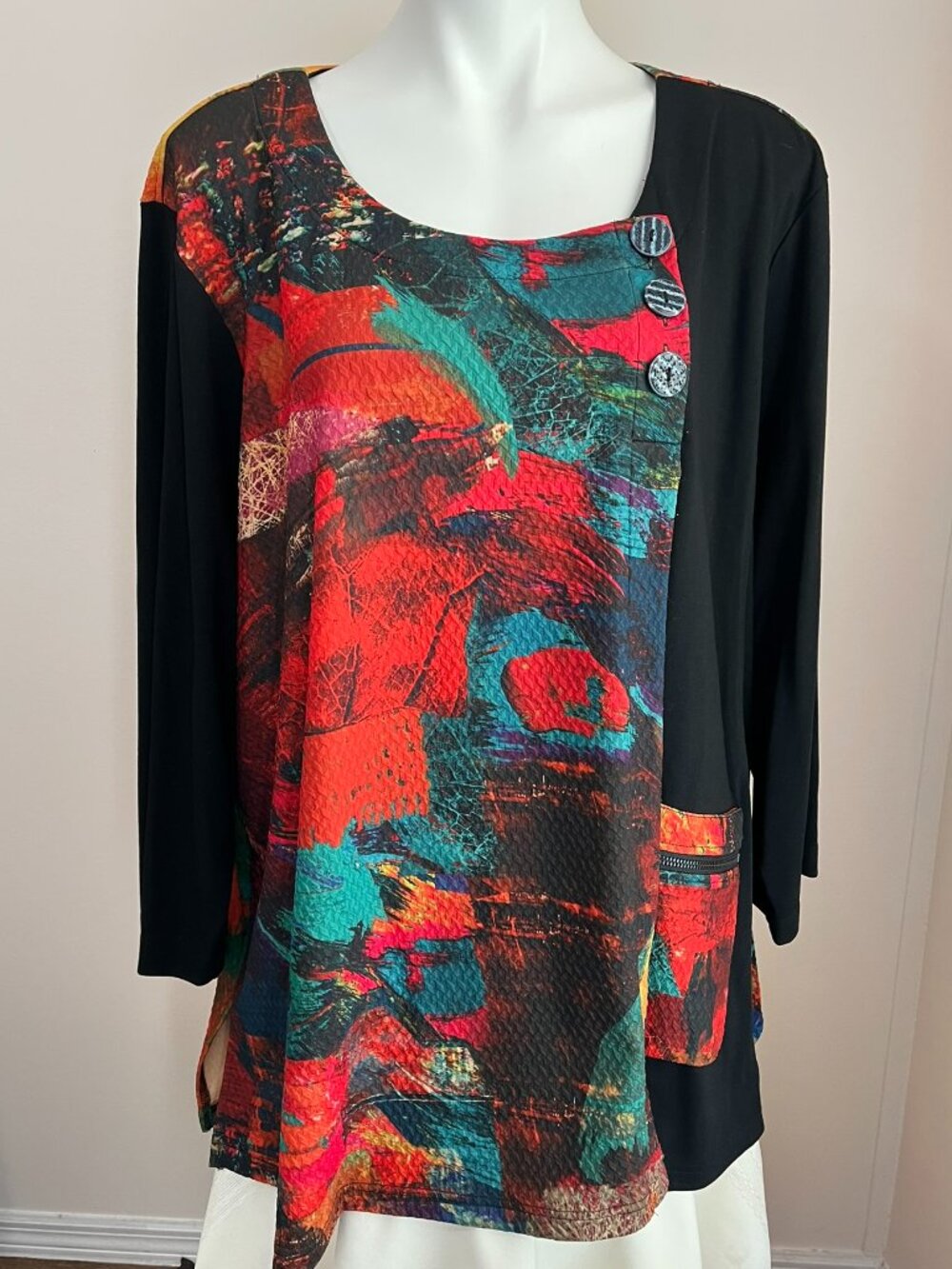 Ali Miles 3X Top Artistic Boho with Pocket